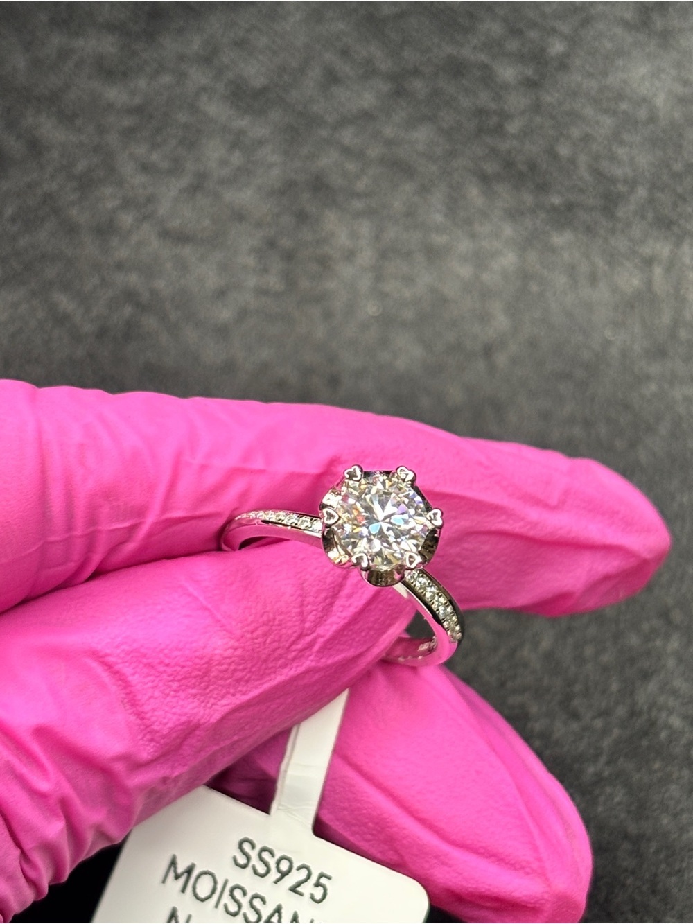 .925 Sterling Silver 1.3ct. VVS Moissanite Solitaire Ring Size 6 - Picture 8 of 8